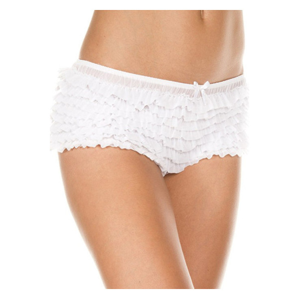 Culotte rétro blanche froufrou sexy 